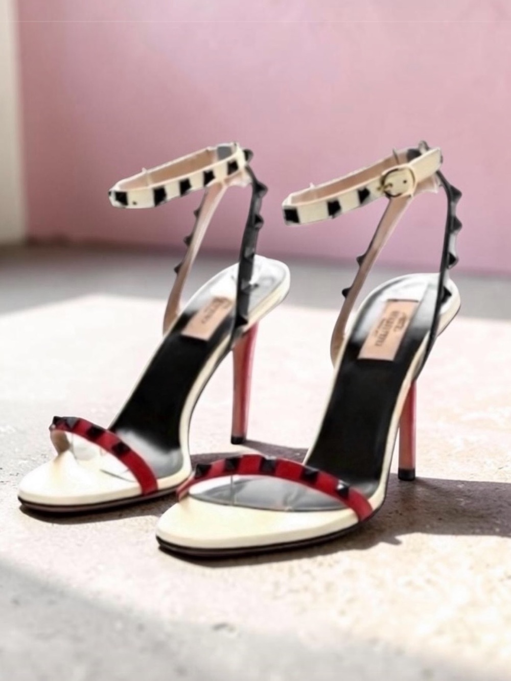 VALENTINO GARAVANI Rockstud Ankle Strap Heels 39